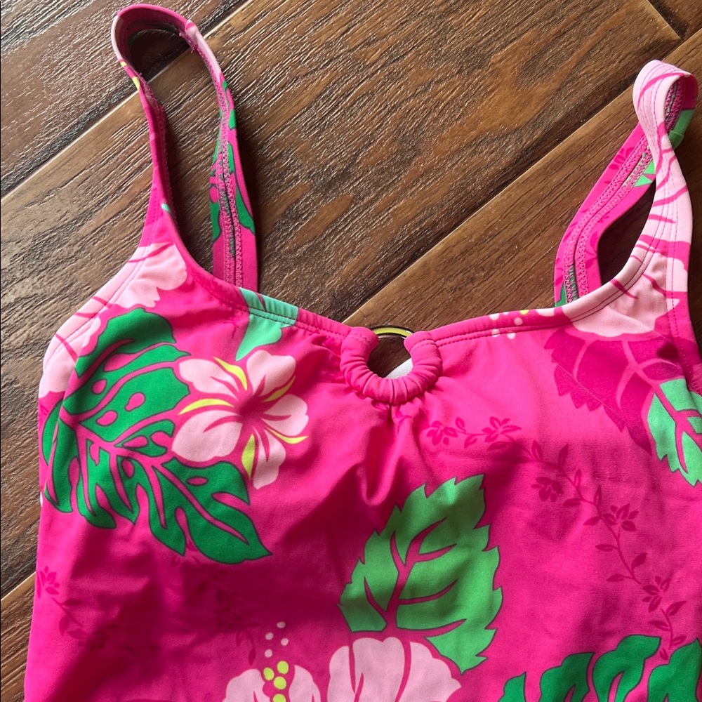 Tommy Hilfiger Pink Floral Swimsuit - Size 10 - Picture 2 of 11